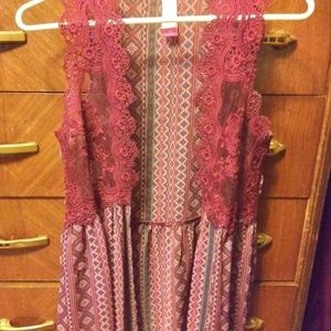 Women's sheer vest style over shirt